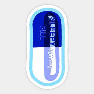 Sleepy Pill Blue Sticker